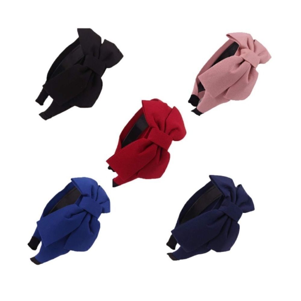 Girls Women Bow Headbands Solid Color 2x 5 pack (10) Pack One Size Fits Most NEW
